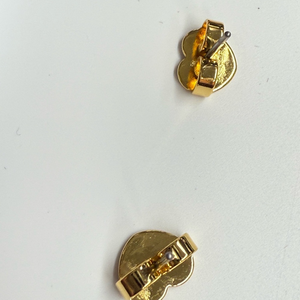 Kate Spade Green and Gold Striped Stud Earrings - Picture 3 of 3